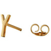 Listy projektowe kolczyki z literą, złotem, y