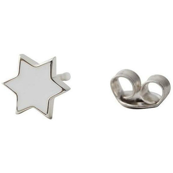 Projektowanie liści Enring Earring Star, biały/srebrny