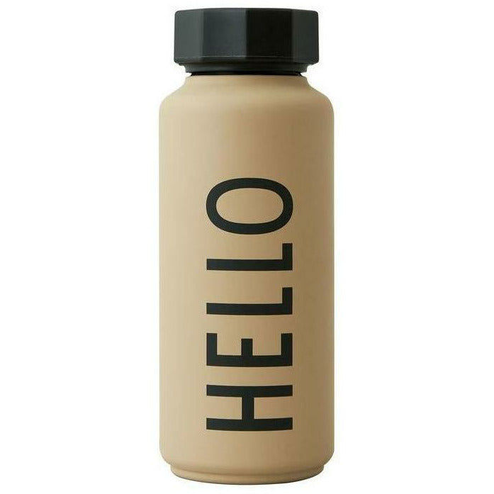 Projektuj litery na butelkę Thermo Beige Hello, 500 ml