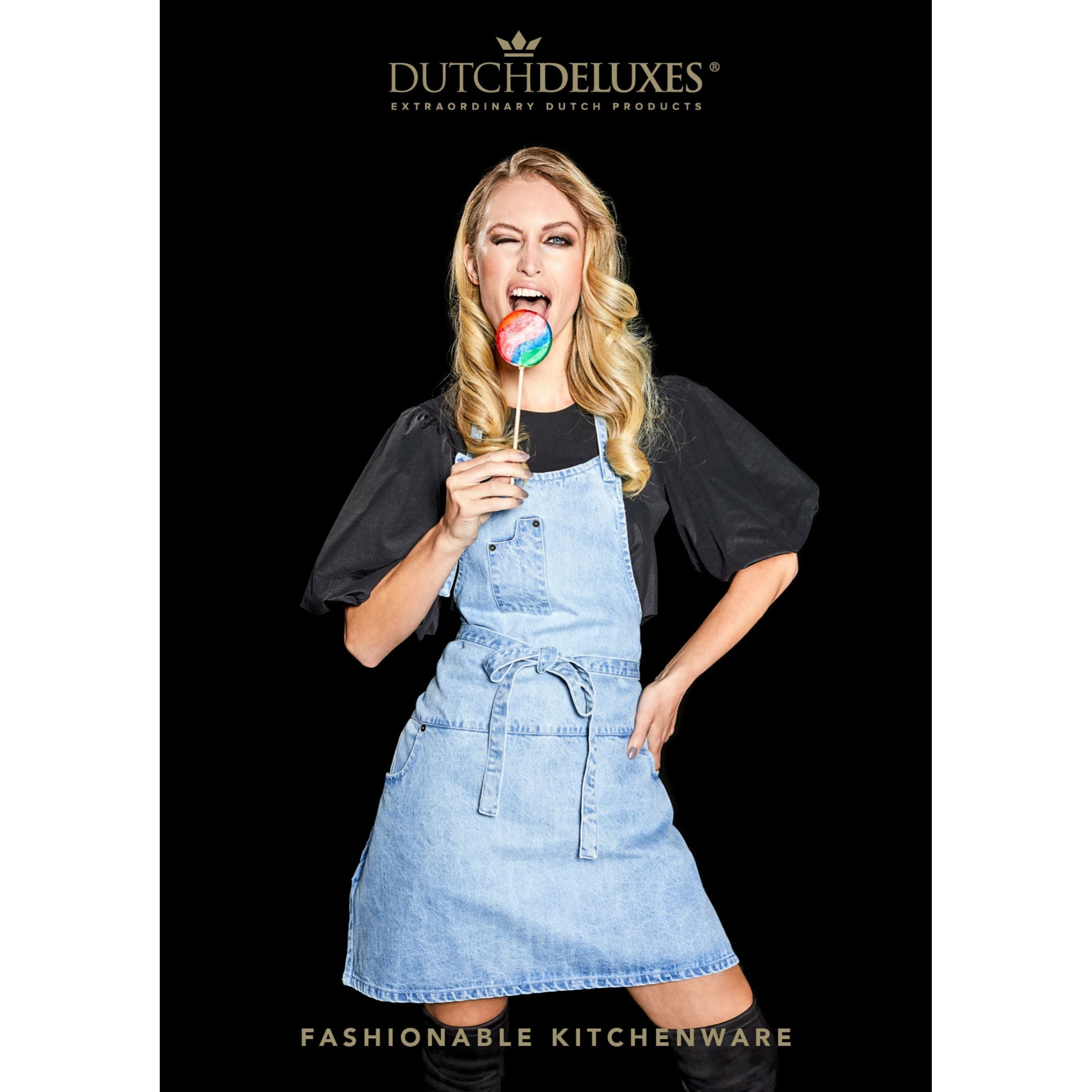 Dutchdeluxes Five Pocket Fartuch Slim Fit, Umyj się indygo