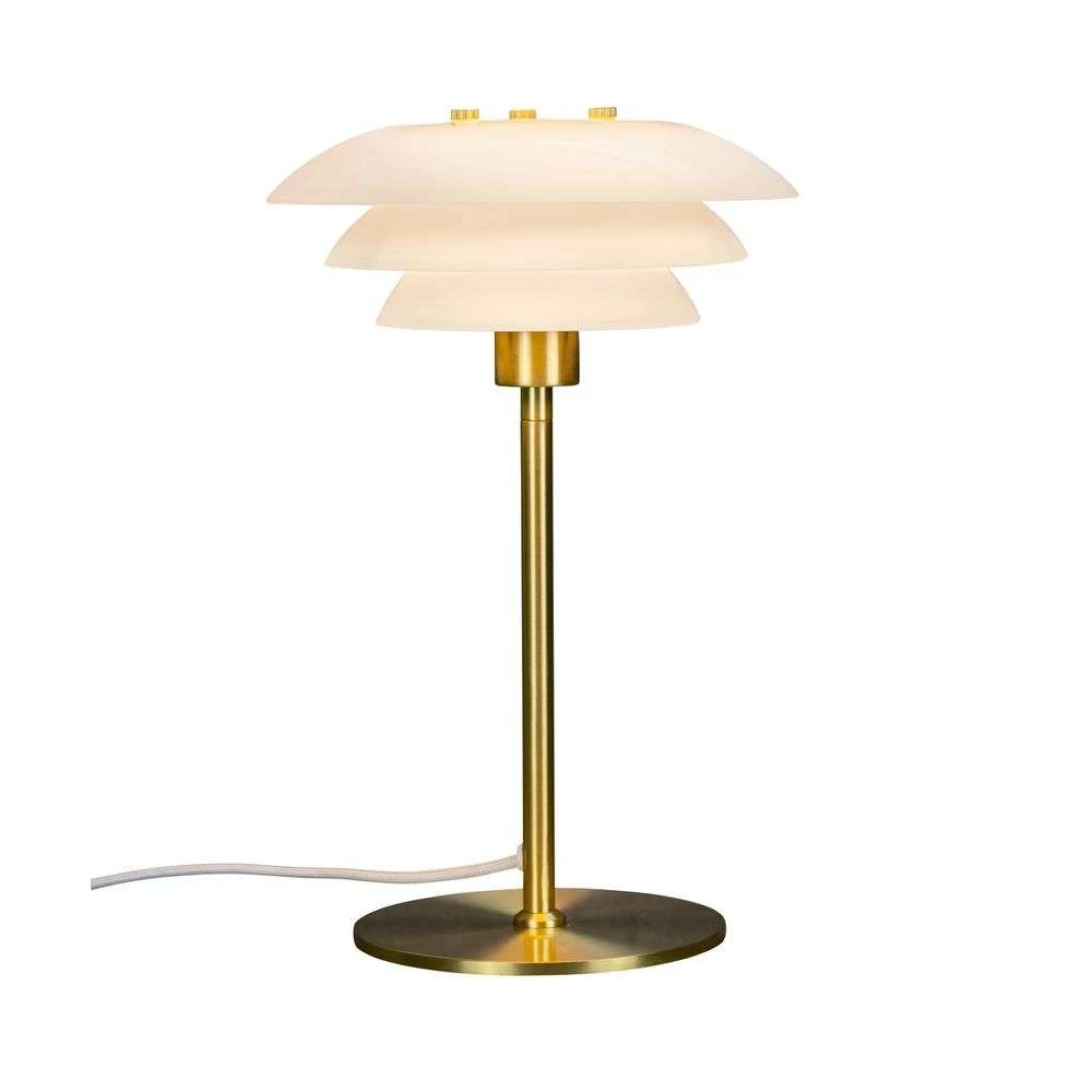Lampa stołowa Dyberg Larsen DL20, opal/mosiądz