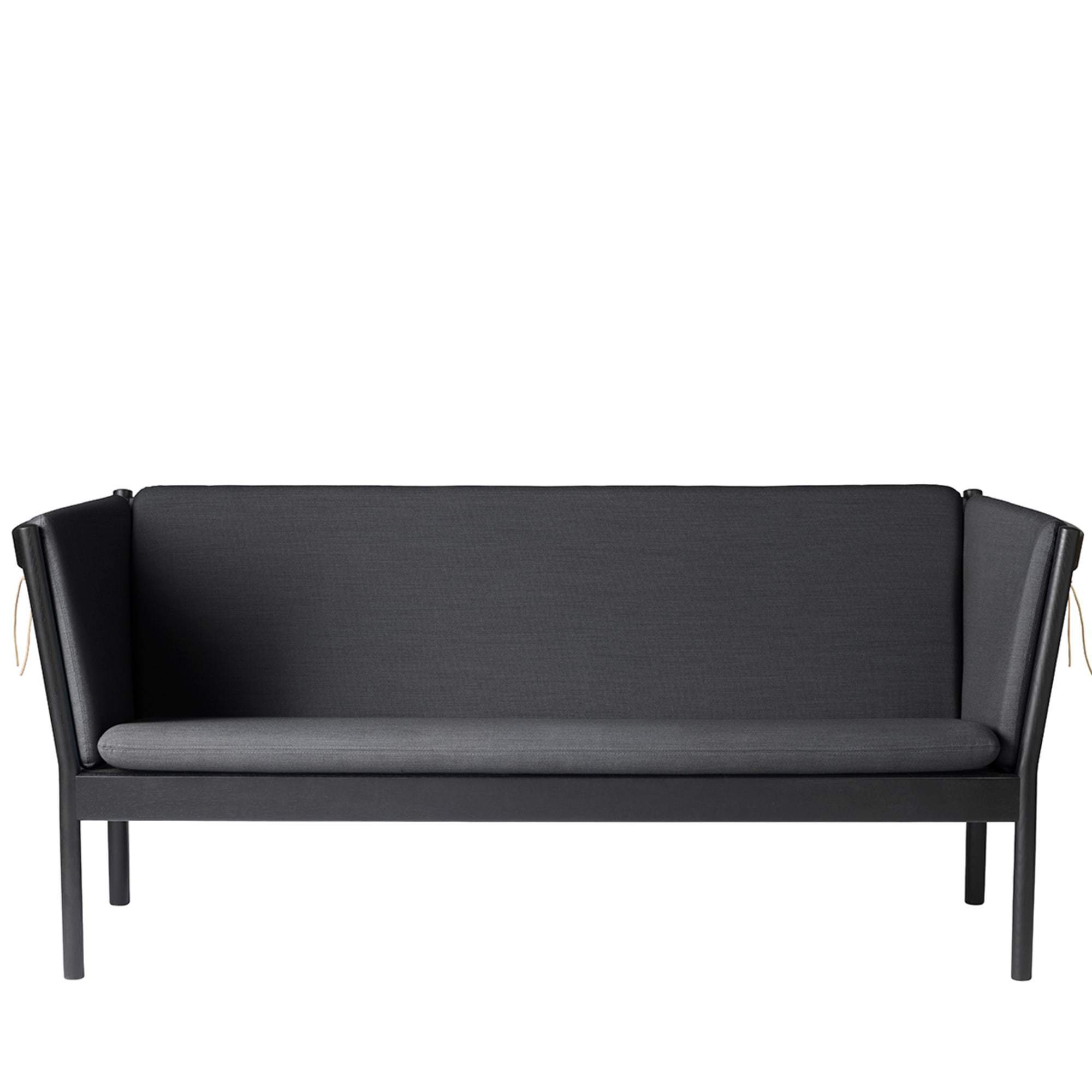 FDB Møbler J149 3 -osobowa sofa, czarny dąb, ciemnoszary tkanina