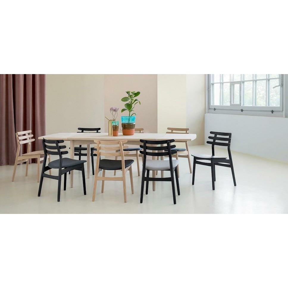 FDB Møbler J48 Krzesło stołowe, dąb, antracytowe siedzenie tekstylne