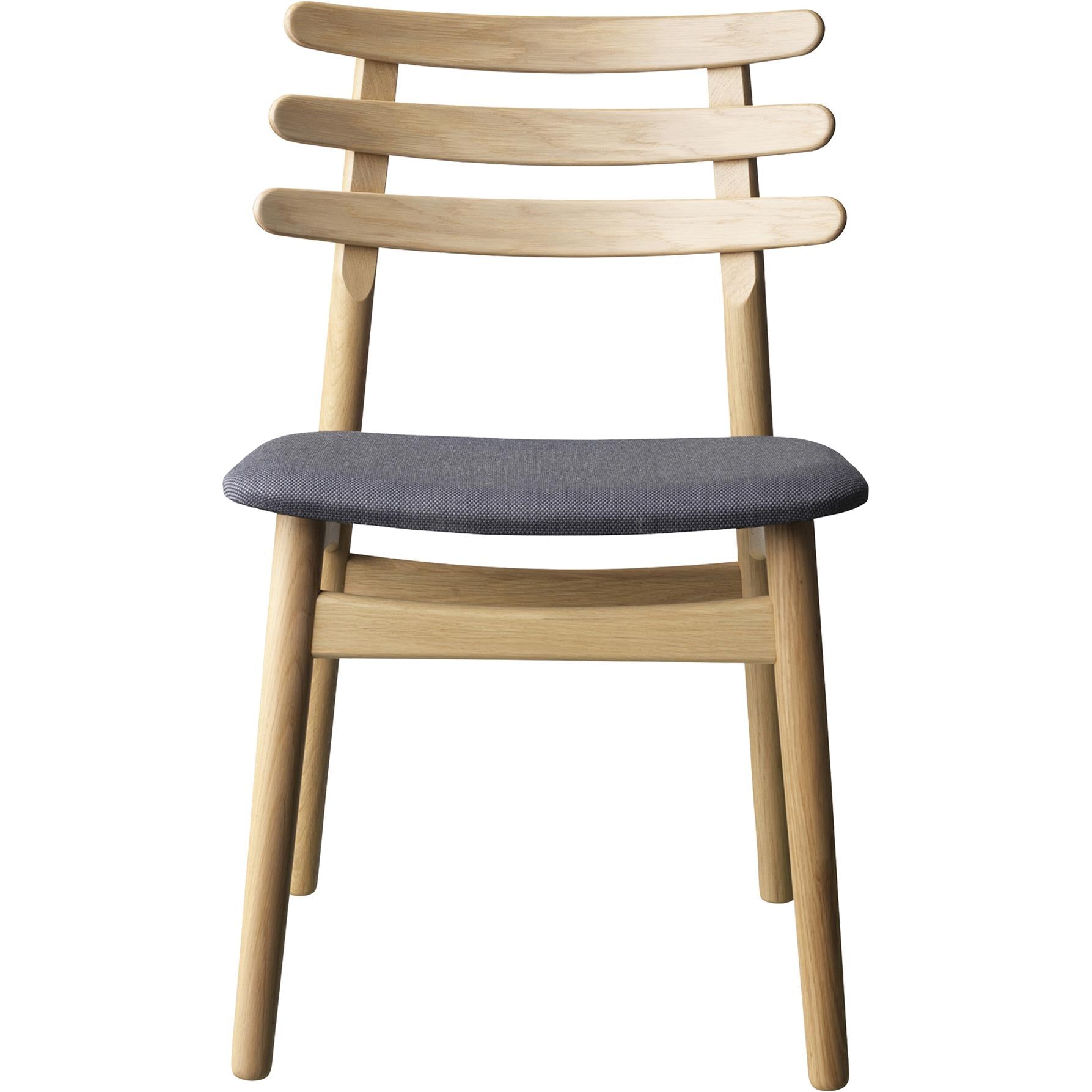 FDB Møbler J48 Krzesło stołowe, dąb, antracytowe siedzenie tekstylne