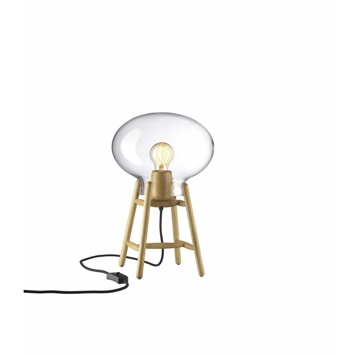 FDB Møbler U4 HITI Lampa stołowa przezroczyste szkło, naturalne/czarne