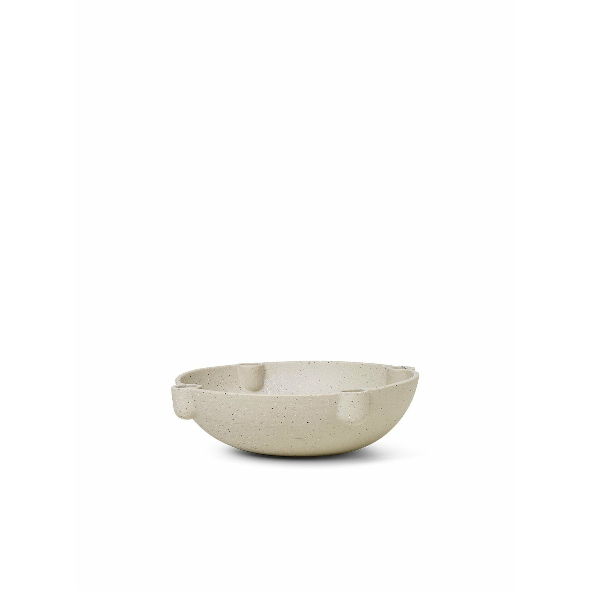 Ferm Living Bowl Candle Holder Duża ceramika, jasnoszary