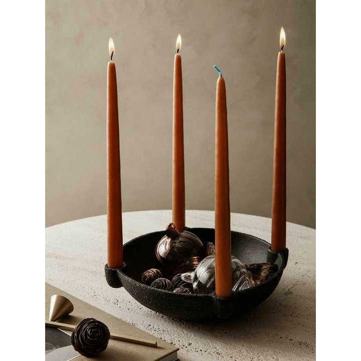Ferm Living Bowl Candlestick Duże, ciemnoszare