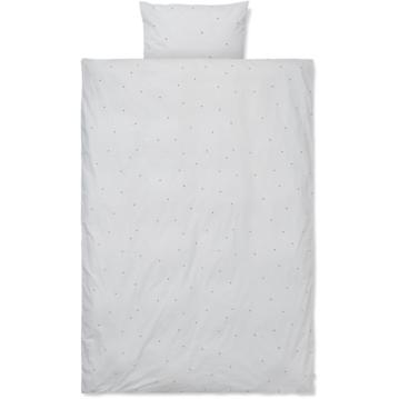 Ferm Living Dot Embroidery Bed Linen Light Grey, Junior