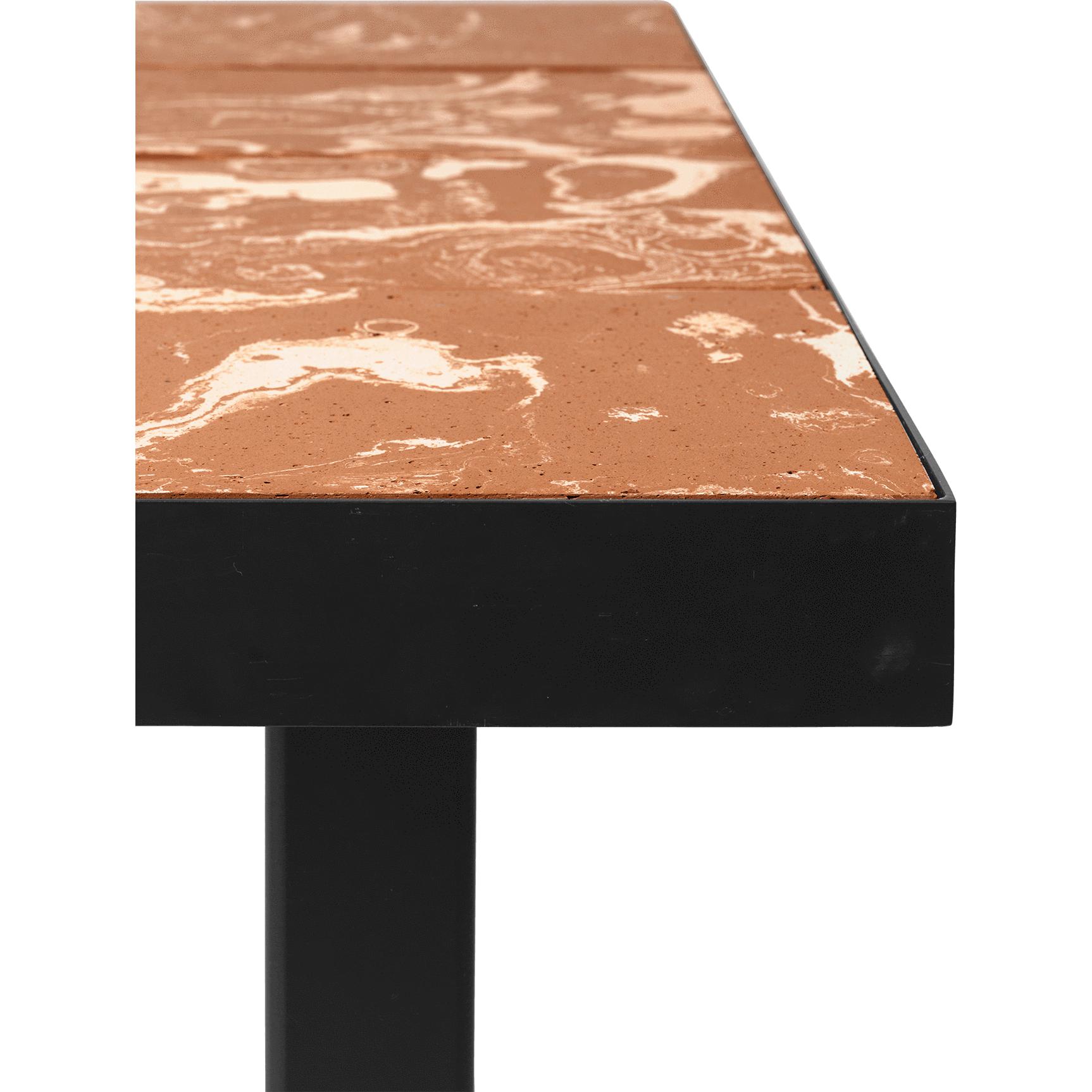 Ferm Living Flod Tiles Cafe Table, Terracotta/Black
