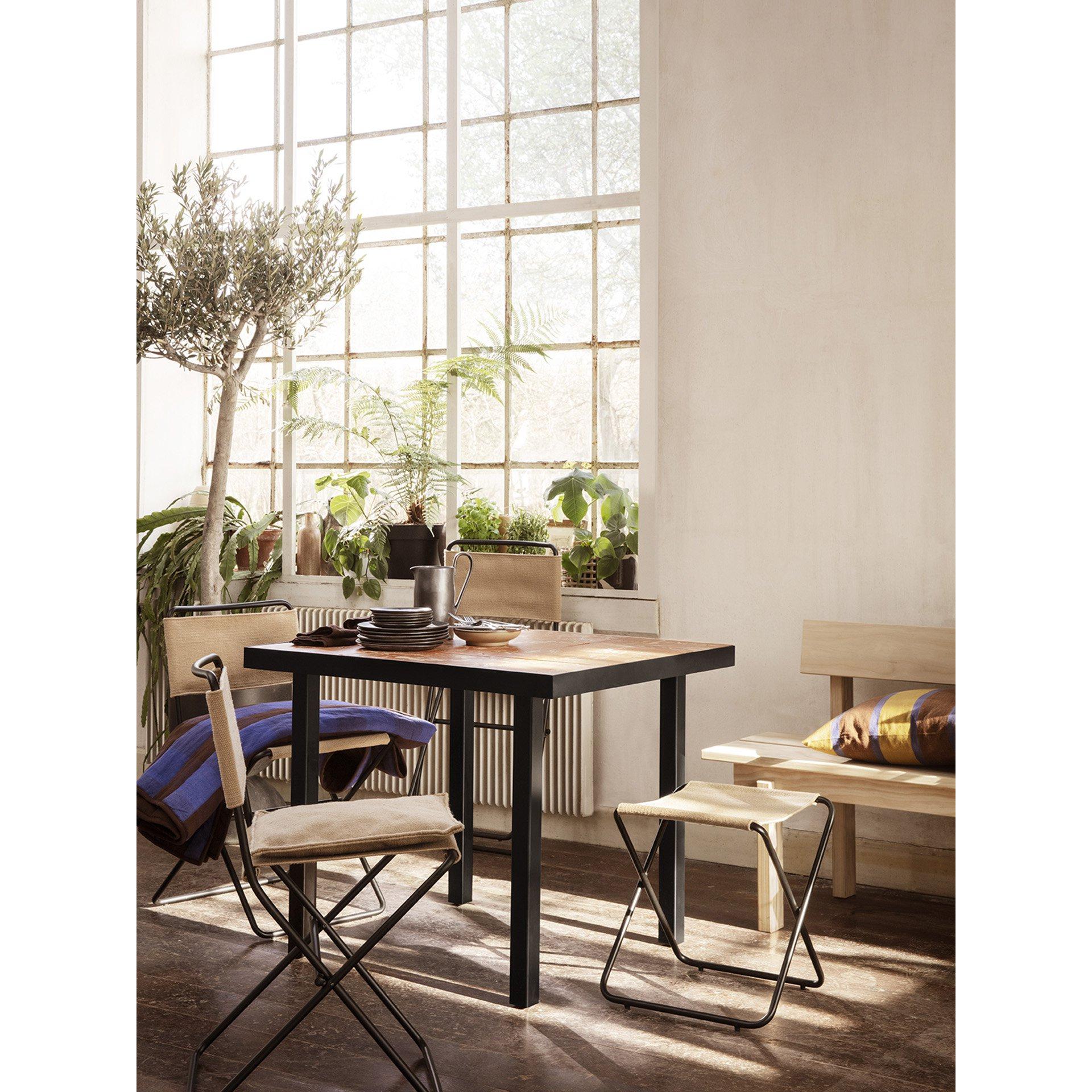 Ferm Living Flod Tiles Café Table, Terracotta/Black