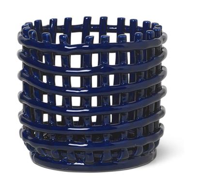 Ferm Living Ceramic Basket mały niebieski