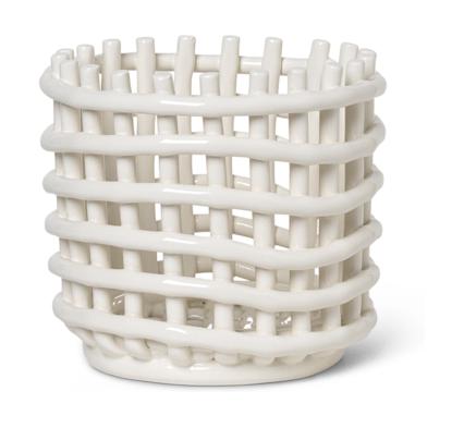 Ferm Living Ceramic Basket mały biały biały