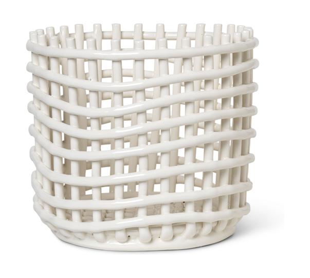 Ferm Living Ceramic Basket Large Off White
