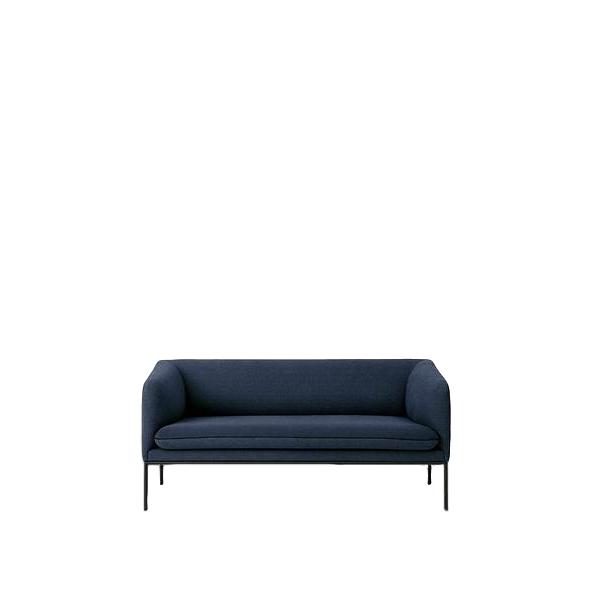 Ferm Living Turn Sofa 2 bawełniana, solidna niebieska