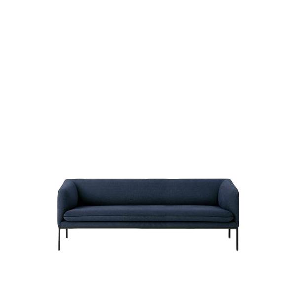 Ferm Living Turn Sofa 3 bawełniana, solidna niebieska