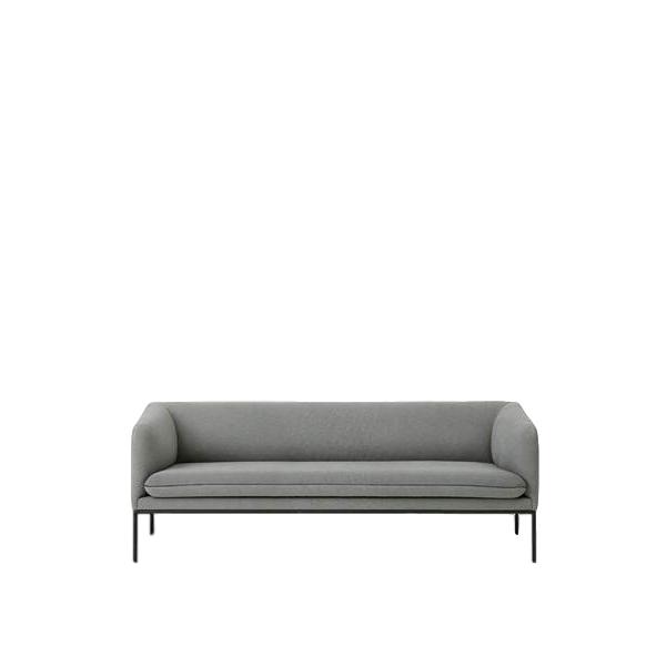 Ferm Living Turn Sofa 3 bawełniana, solidna, jasnoszary