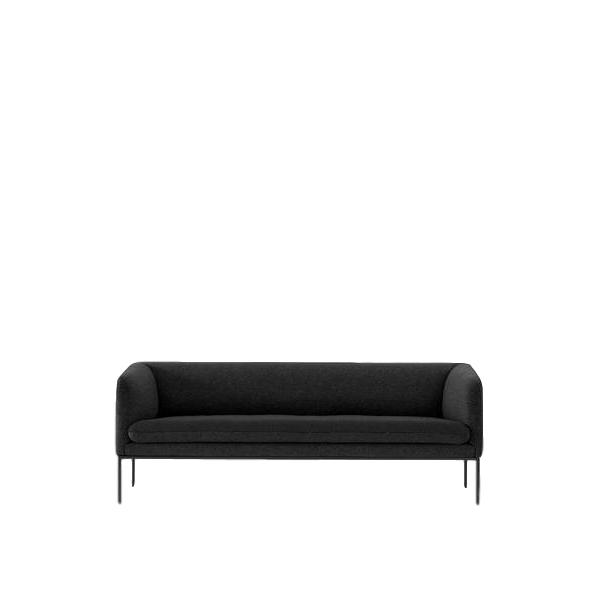 Ferm Living Turn Sofa 3 wełna, solidny ciemnoszarz