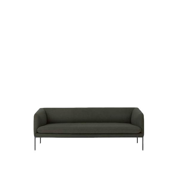 Ferm Living Turn sofa 3 wełna, solidna ciemnozielona