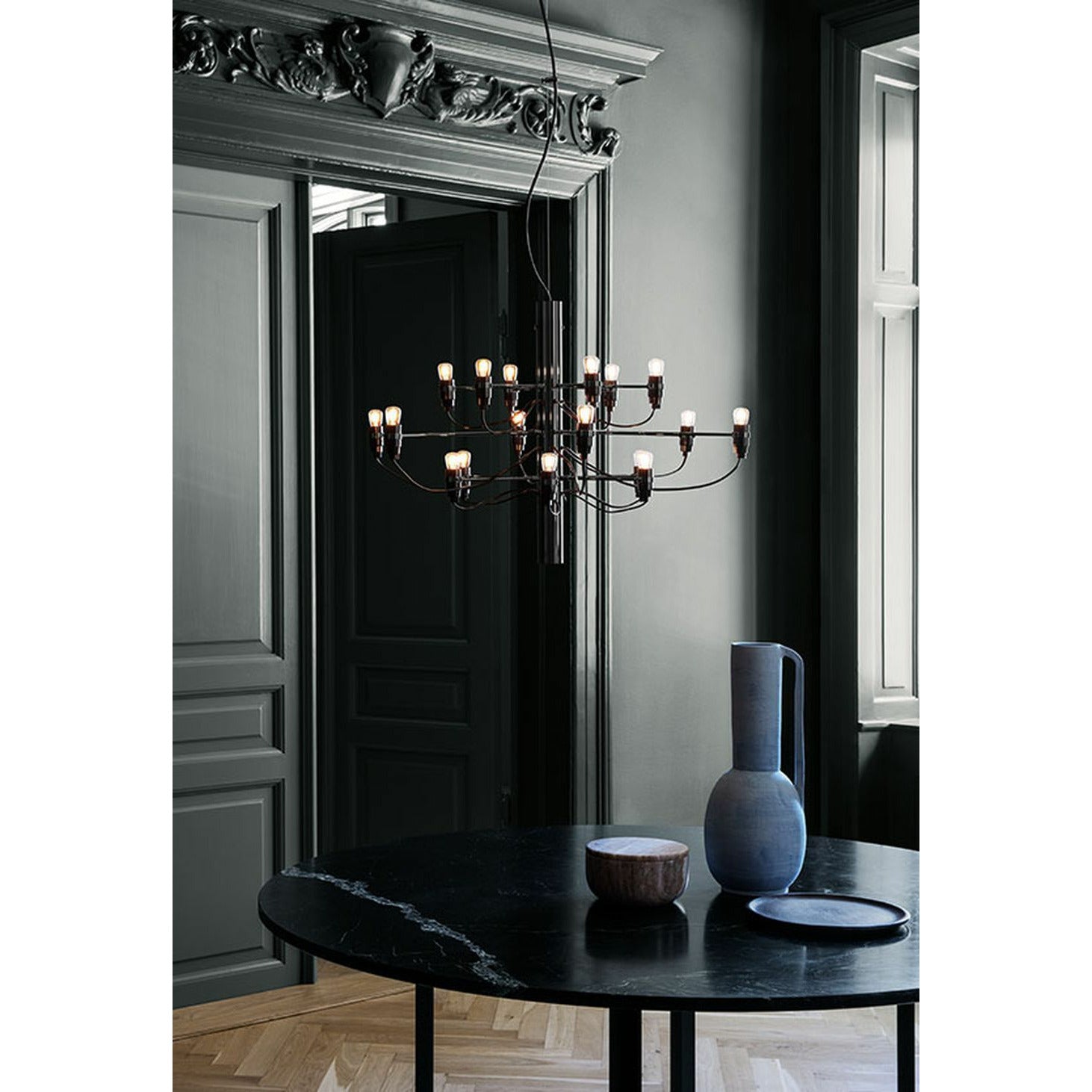 Flos 2097/18 Frosted Chandelier, Brass