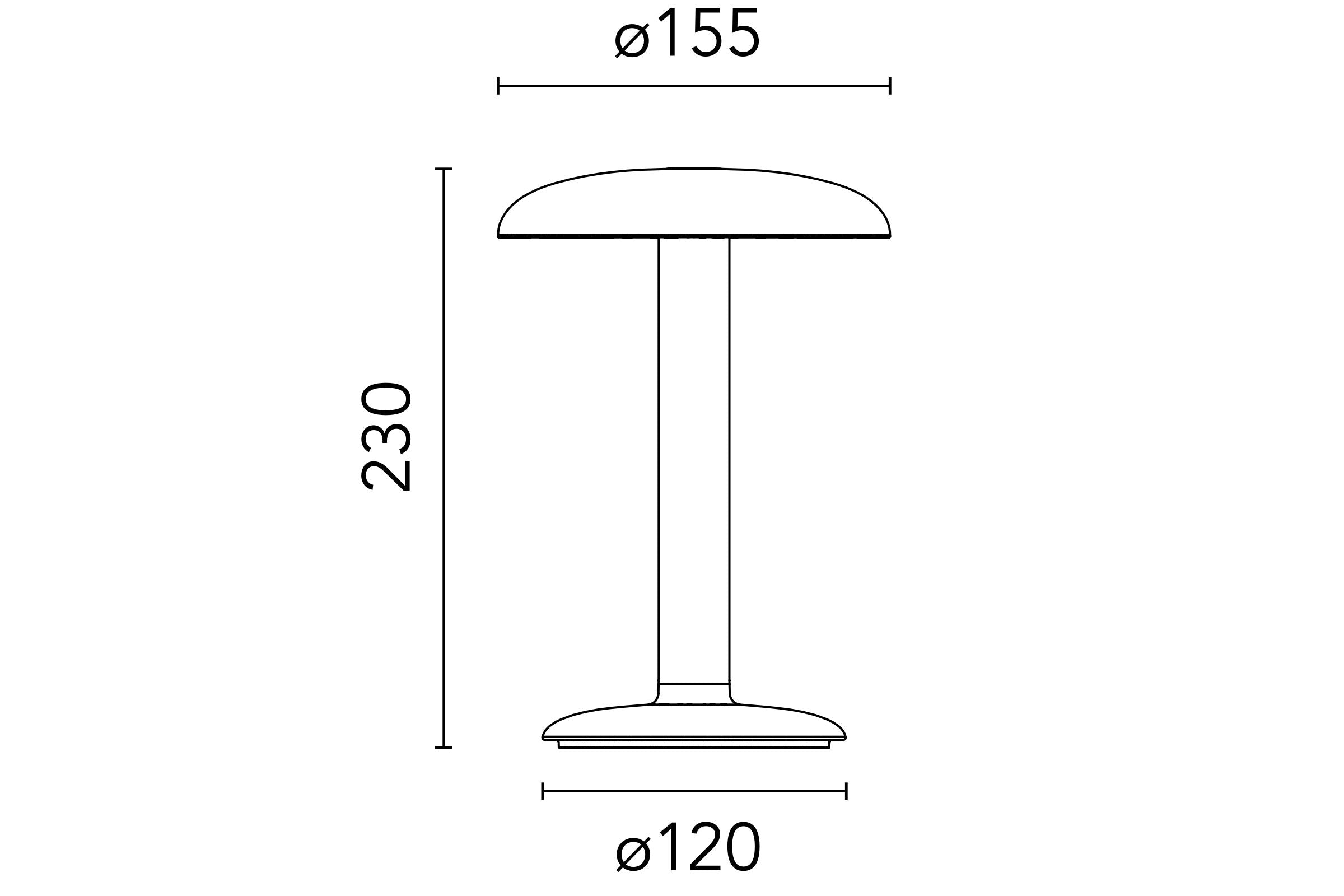 FLOS Gustave Lampa stołowa 2700 K, lakierowany brwi