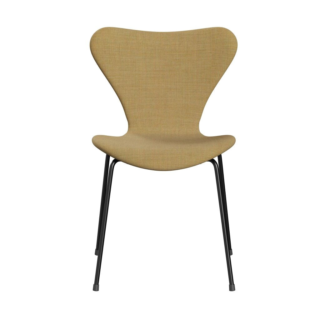 Fritz Hansen 3107 Chair Full Upholstery, Black/Canvas Light Beige