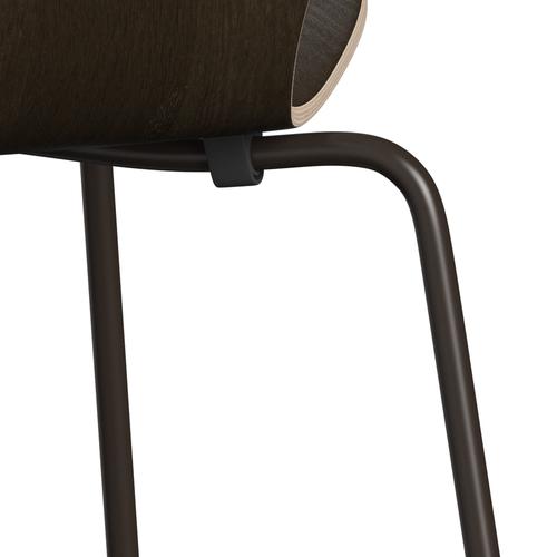 Fritz Hansen 3107 Krzesło niezapicerowane, brązowy brąz/ciemny barwiony dębowy fornir Naturalny