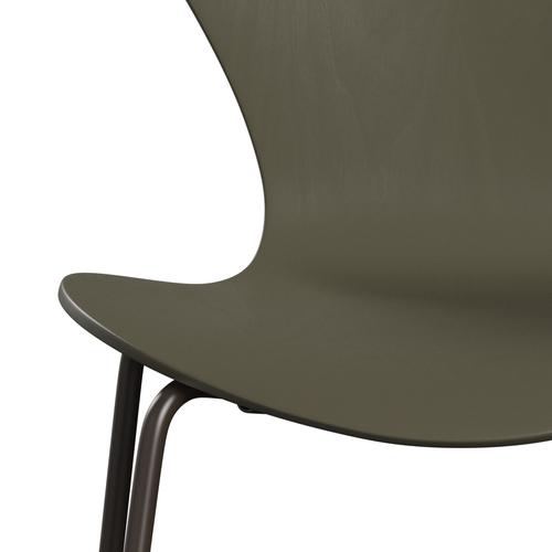 Fritz Hansen 3107 Krzesło niezapicerowane, brązowy brąz/barwiony popiół z oliwek