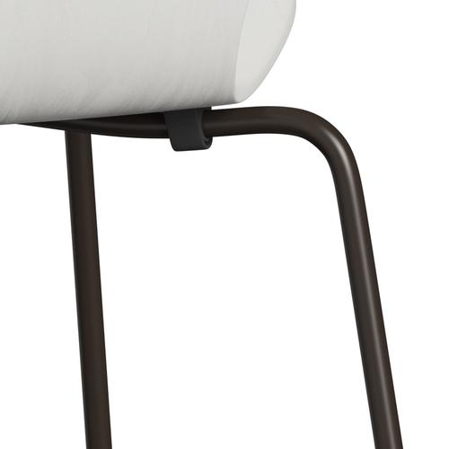 Fritz Hansen 3107 Krzesło niezapicerowane, brązowy brąz/barwiony popiół biały