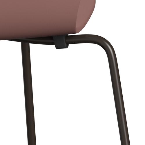 Fritz Hansen 3107 Krzesło niezapicerowane, brązowy brąz/lakierowana dzika róża
