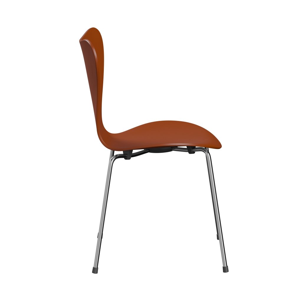 Fritz Hansen 3107 Krzesło niezapicerowane, Chrome/Dyed Ash Paradise Orange