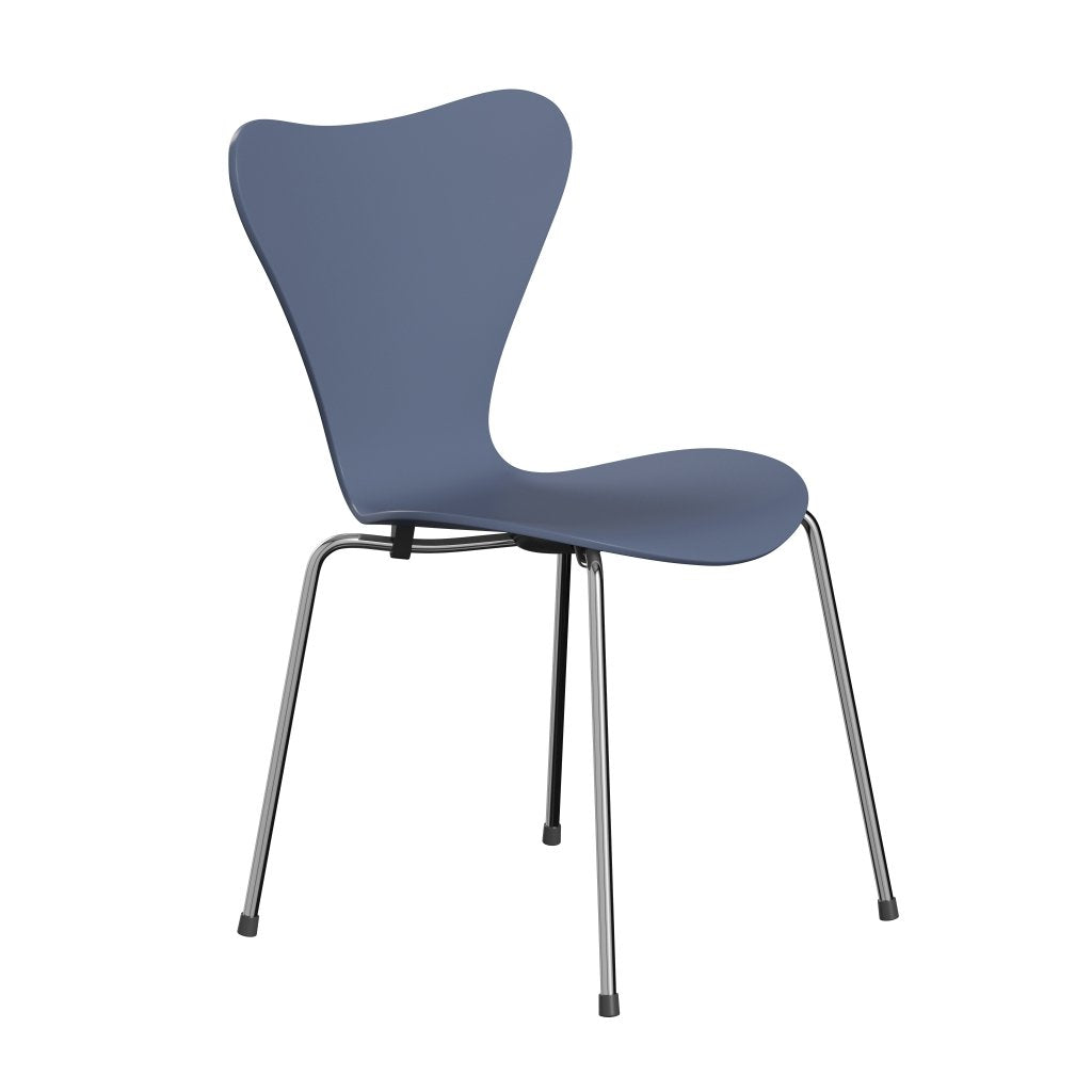 Fritz Hansen 3107 Krzesło niezapicerowane, chromowe/lakierowane zmierzchu niebieski