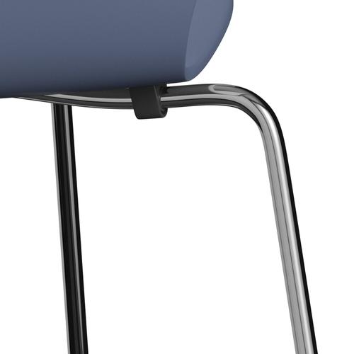 Fritz Hansen 3107 Krzesło niezapicerowane, chromowe/lakierowane zmierzchu niebieski