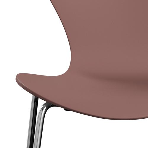 Fritz Hansen 3107 Krzesło bezzapisowe, Chrome/lakierowana dzika róża