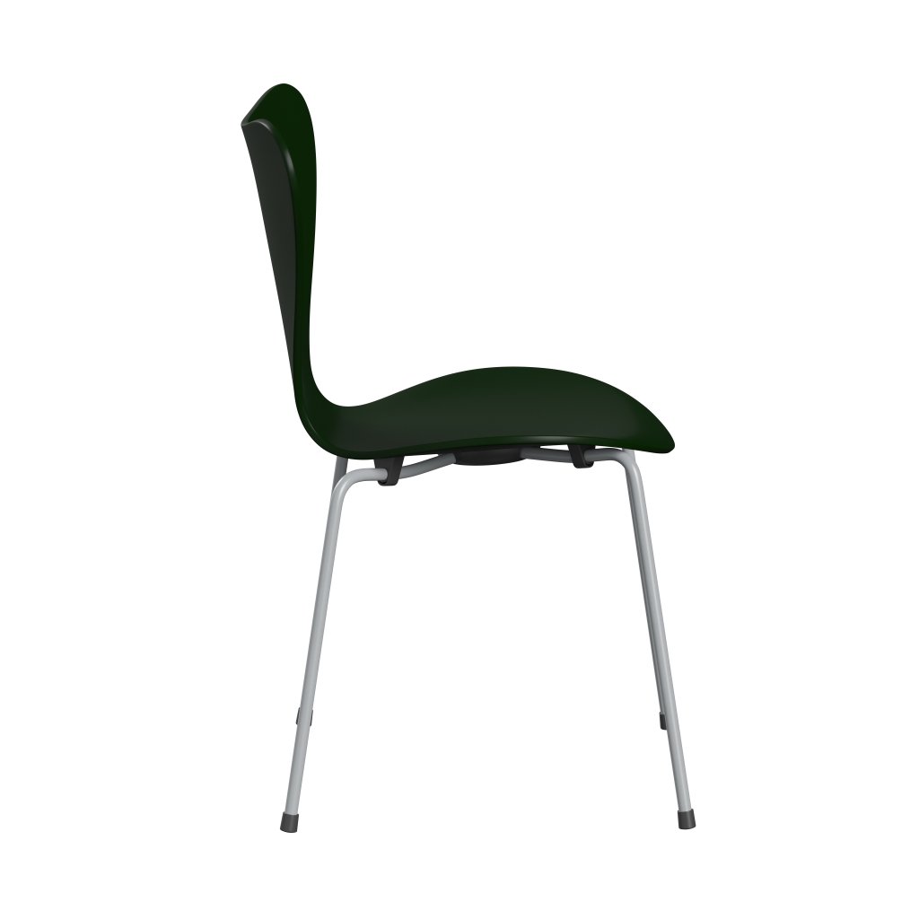 Fritz Hansen 3107 Krzesło niezapicerowane, srebrne szare/lakierowane wiecznie zielone
