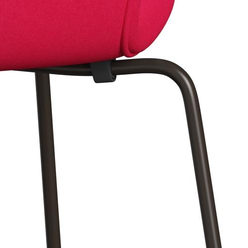 Fritz Hansen 3107 Krzesło pełna tapicerka, brązowy brąz/Divina Lipstick Pink