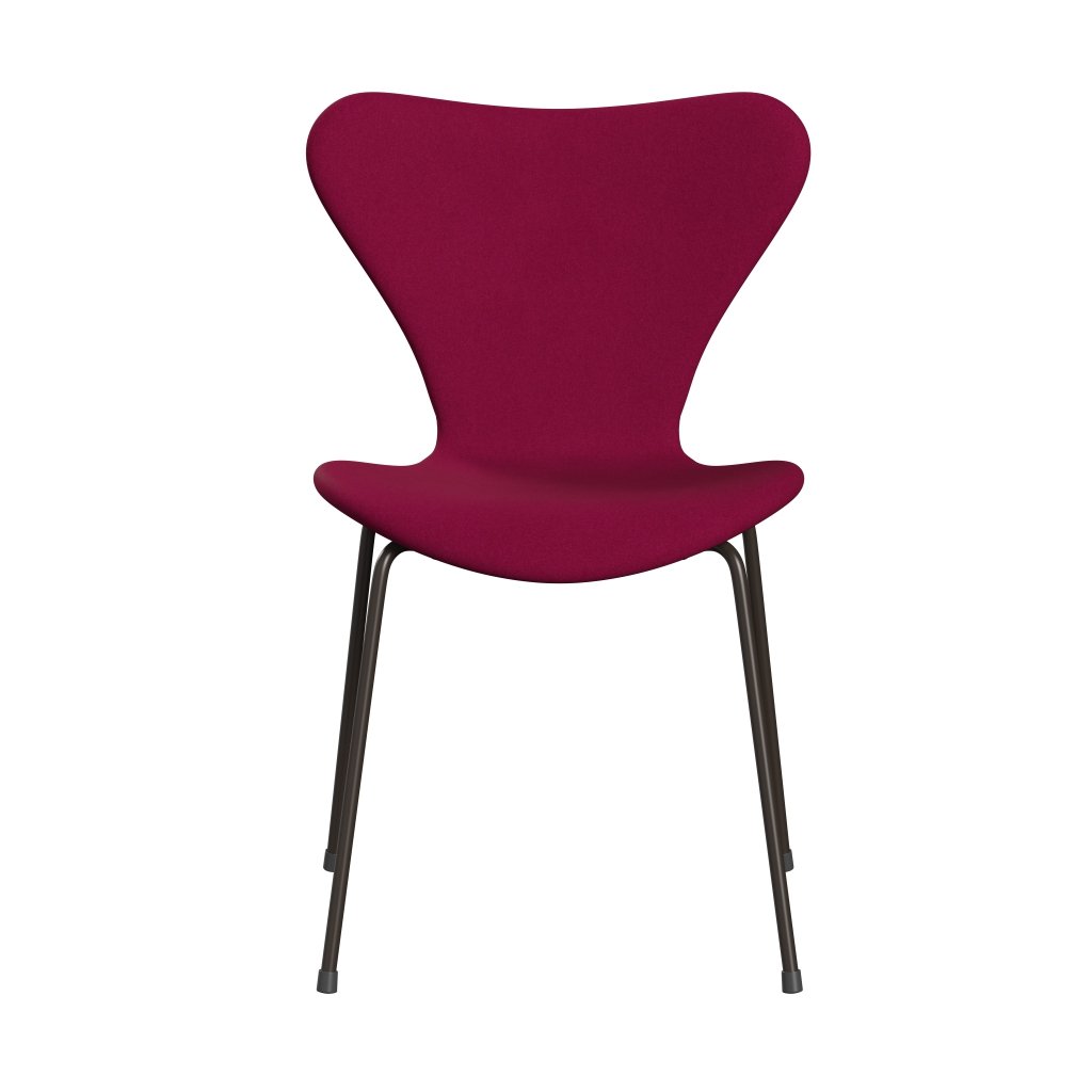 Fritz Hansen 3107 Krzesło pełna tapicerka, brązowy brąz/divina Pink Dark