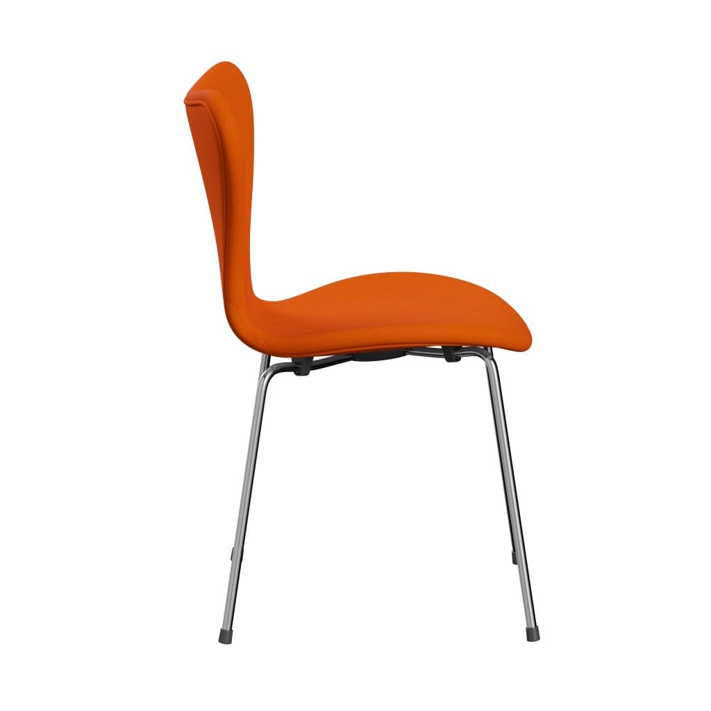 Fritz Hansen 3107 Krzesło pełna tapicerka, chrom/komfort żółty/pomarańczowy