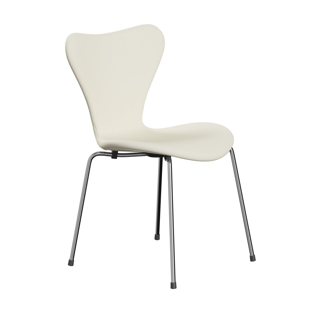 Fritz Hansen 3107 Krzesło pełna tapicerka, chrom/komfort biały