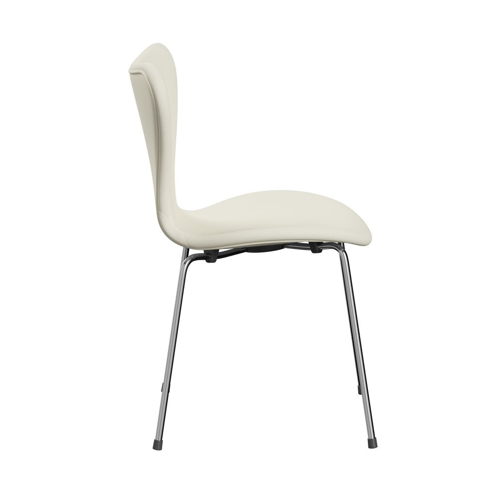 Fritz Hansen 3107 Krzesło pełna tapicerka, chrom/komfort biały