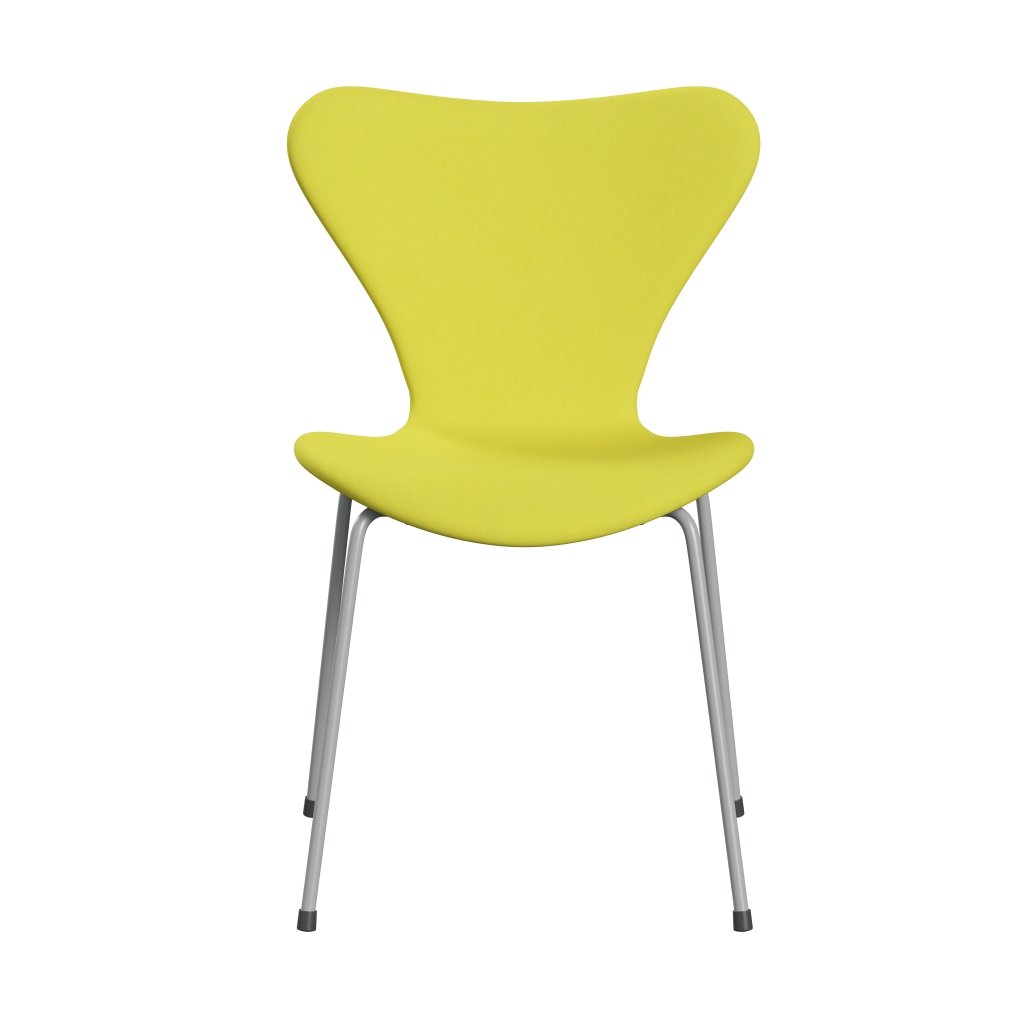 Fritz Hansen 3107 Krzesło pełna tapicerka, dziewięć szary/komfort jasnożółty