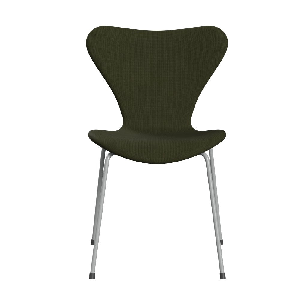 Fritz Hansen 3107 Krzesło Pełna tapicerka, dziewięć szary/sławy ciemnobrązowy zielony