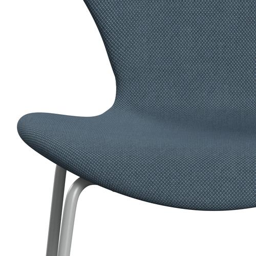 Fritz Hansen 3107 Krzesło pełne tapicerka, dziewięć szary/fiordowy kamienny niebieski