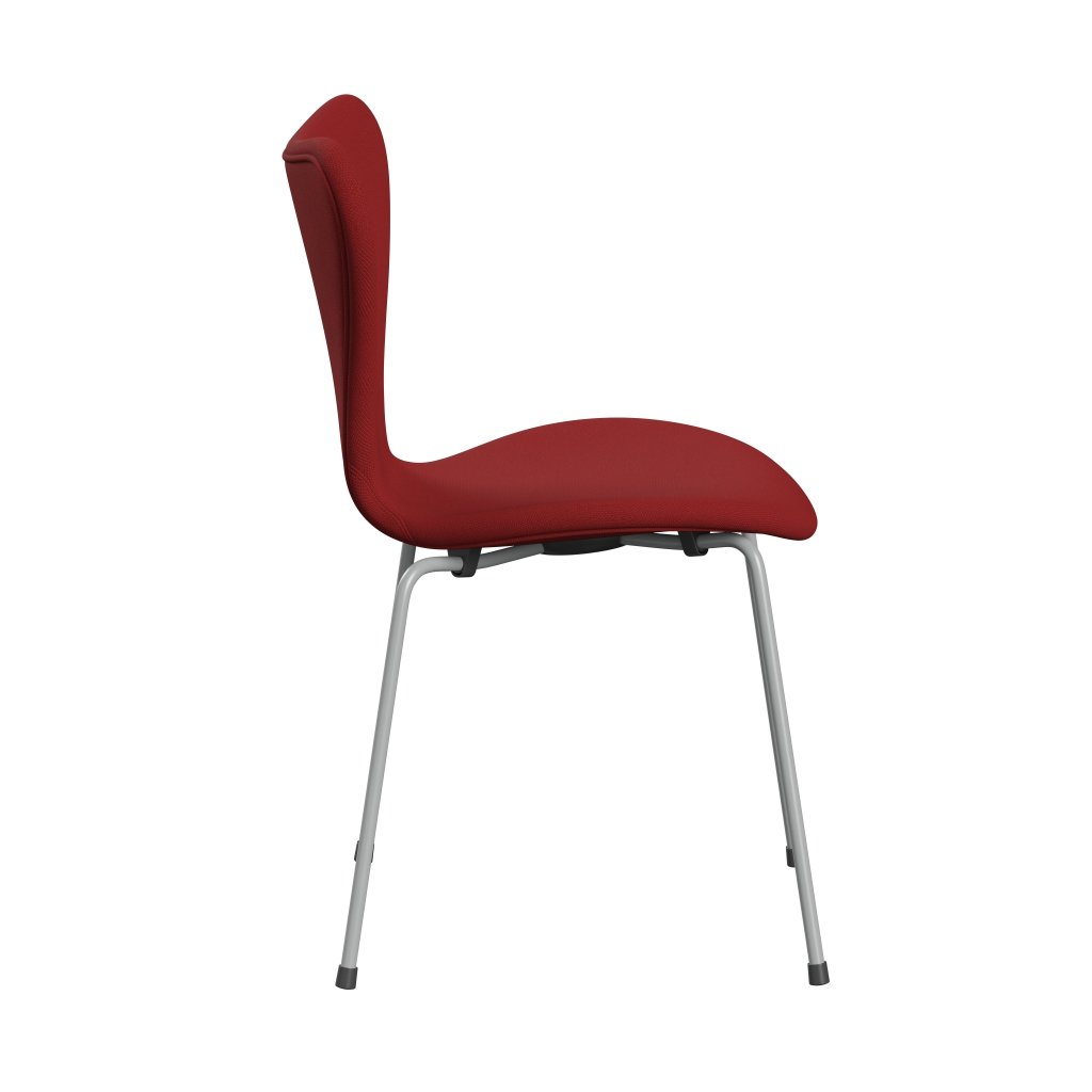 Fritz Hansen 3107 Krzesło pełna tapicerka, dziewięć szary/stalkut czerwony