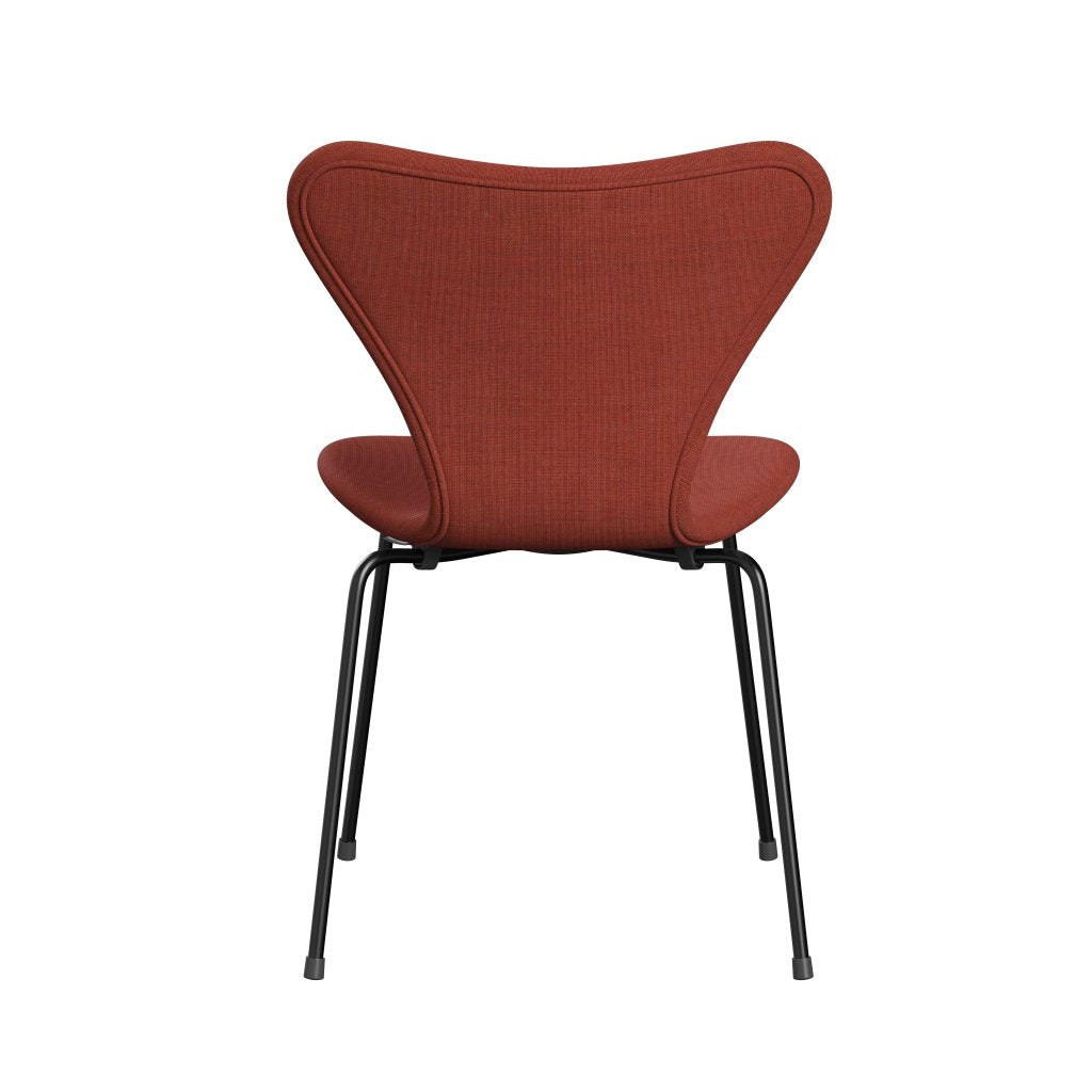 Fritz Hansen 3107 Chair Full Upholstery, Black/Canvas Coral