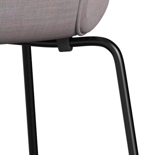 Fritz Hansen 3107 Chair Full Upholstery, Black/Canvas Cool Light Blue