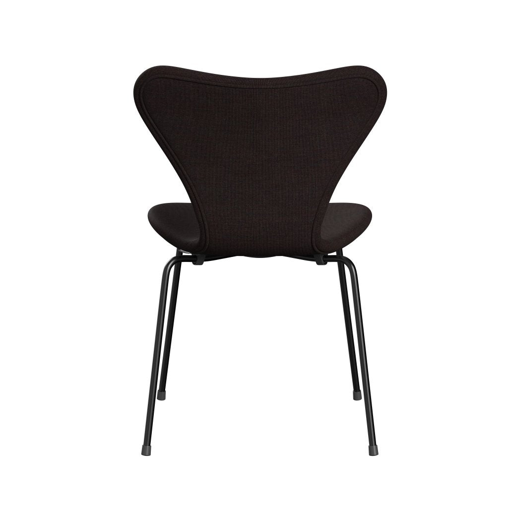 Fritz Hansen 3107 krzesło pełne tapicerka, czarny/płótno czarny kamień