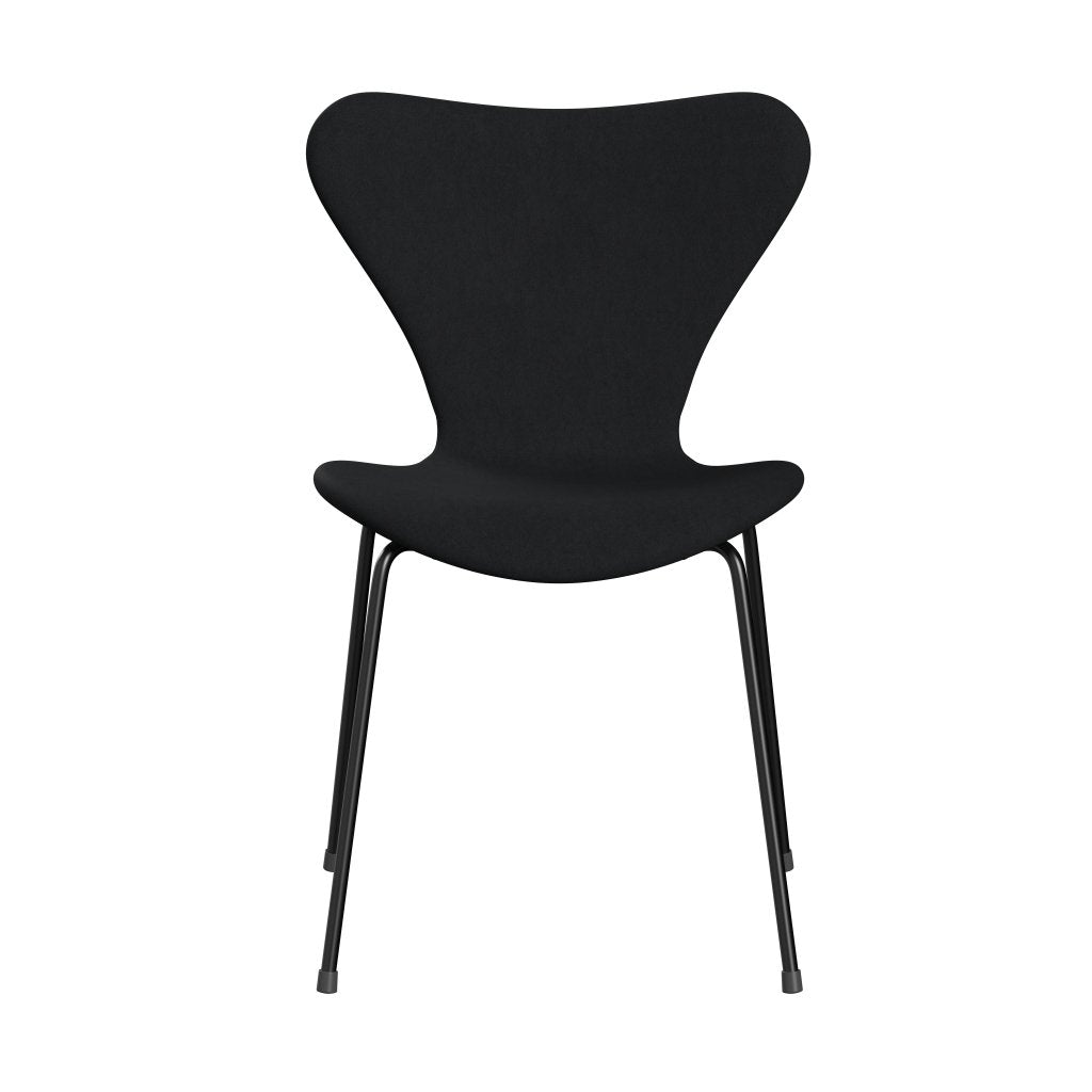 Fritz Hansen 3107 Krzesło pełna tapicerka, czarny/komfortowy czarny/szary