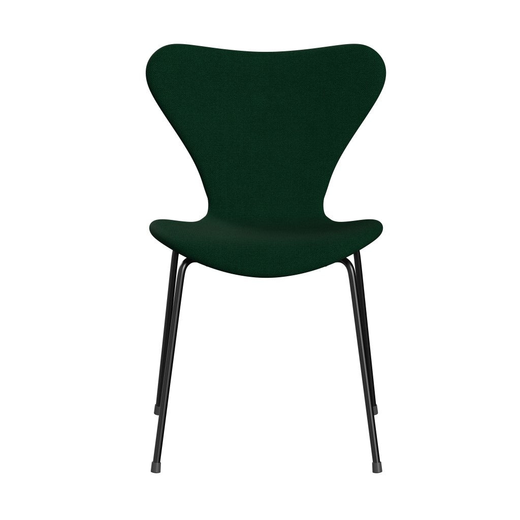 Fritz Hansen 3107 Krzesło pełna tapicerka, czarny/halingdal butelki zielony