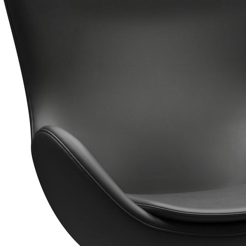 Fritz Hansen The Egg Lounge Frea Skóra, satynowa szczotkowana aluminium/Essential Black