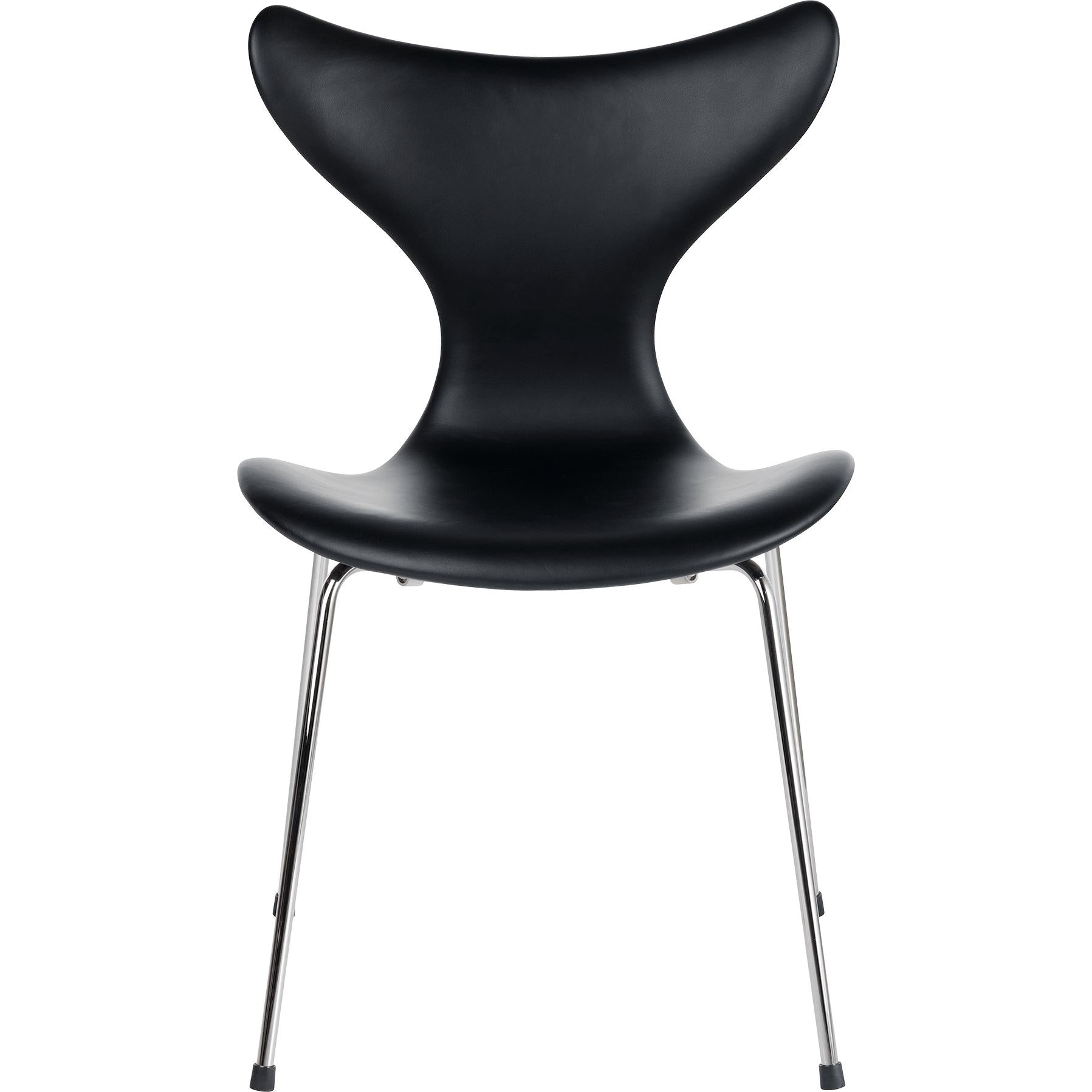 Fritz Hansen Krzesło Lily w pełni tapicerowana skóra, niezbędna czarna